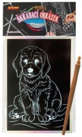 Škrabací obrázek- Holografický 20x15 cm- pes