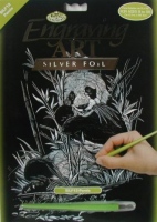 Škrábací obrázek stříbrný ROYAL - Panda