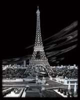 Škrábací obrázek stříbrný ROYAL - Eiffel Tower
