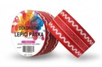 Washi pásky a Duct Tape - Dekorační lepicí páska - DUCT TAPE-1ks červená krajka
