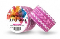 Washi pásky a Duct Tape - Dekorační lepicí páska - DUCT TAPE-1ks růžová krajka