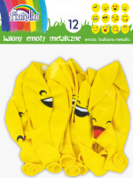 Balónky nafukovací 12ks Emoty Party žluté obličeje