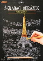 Škrabací obrázek - noční výhled - Eiffelka