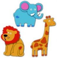 Pěnová žirafa , slon, lev