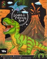 Škrabací + vymalovávací obrázky, 10 listů - Dinosauři