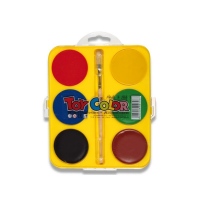 MAXi vodové barvy Toy Color 6 barev prům. 57 mm + štetec