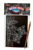 Škrabací obrázek- Holografický 20x15 cm- koťata