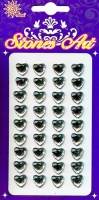 Samolepicí kamínky - stříbrná srdce 36 ks