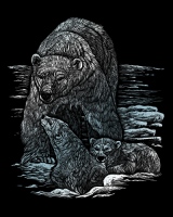 ROYAL and LANGNICKEL Stříbrný vyškrabovací obrázek - Lední medvědi