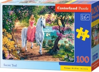 Puzzle Castorland 100 dílků premium - Tajná stezka (princezna s jednorožcem)
