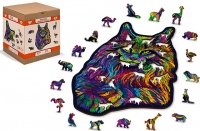 Dřevěné Puzzle Divoká kočka M 25,4 x 18,2 cm