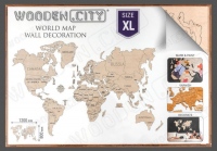Dřevěná mapa světa XL 120x80cm
