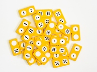 Domino YOMENY KLASIK -  žlutý kámen, černý puntík-bílý podklad
