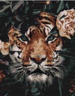 Diamantový obrázek Tygr v listech 30x40cm