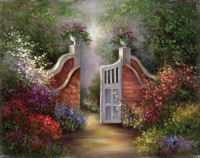 Malování na plátno dle předlohy - Zahradní  brána