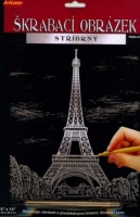 Škrabací obrázek stříbrný 20x25 cm - Eiffelova věž