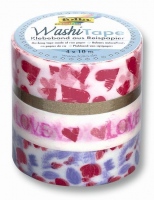 Washi Tape - dekorační lepicí páska - 4 ks - Srdce