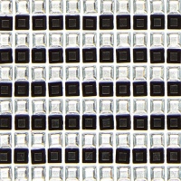 Samolepící černé a střtíbrné kamínky - čtverečky, 480 ks, 5 mm