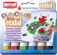 Tuhé temperové barvy, barvy na textil PlayColor , 6 odstínů, sada 6 ks