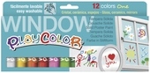 Tuhé temperové barvy , barva na sklo,keramiku a zrcadla., PlayColor, 12 odstínů,12ks